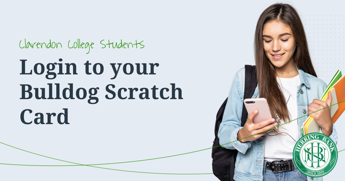 Clarendon College Bulldog Scratch Card provided by Herring Bank