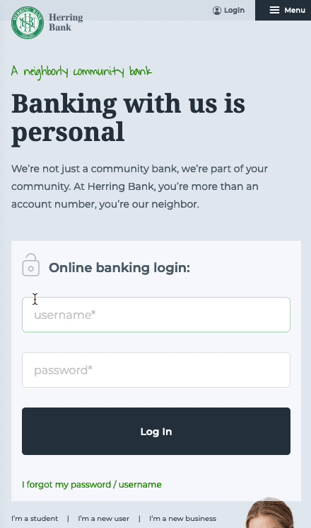 your new login locations for Herring Bank services on mobile your new login locations for Herring Bank services on mobile