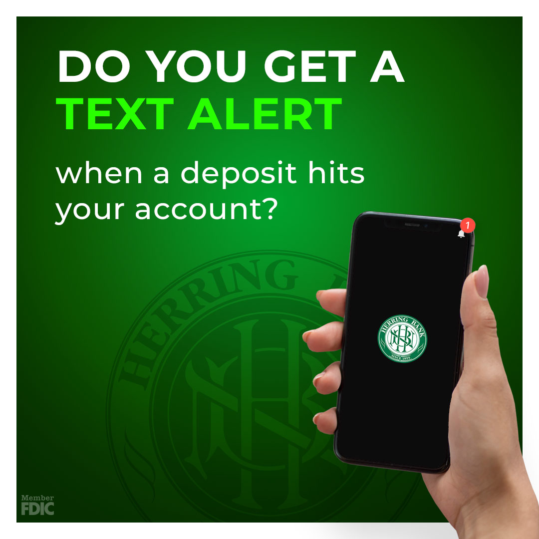 Do you get a text alert from your bank when a deposit hits?