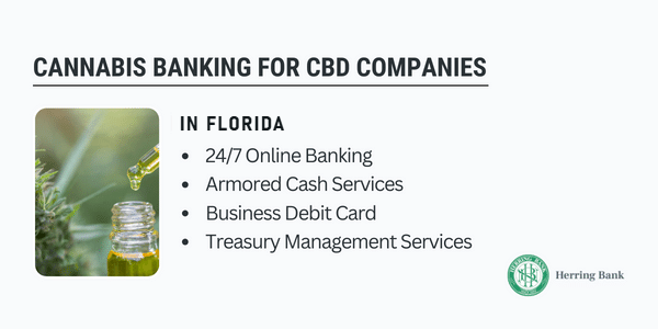 Cannabis banking for CBD companies in Florida Cannabis banking for CBD companies in Florida