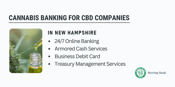 Cannabis banking for CBD companies in New Hampshire