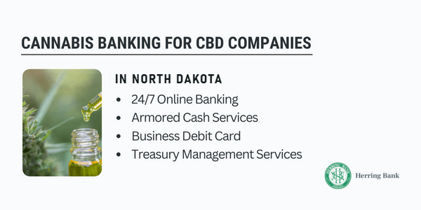Cannabis banking for CBD companies in North Dakota